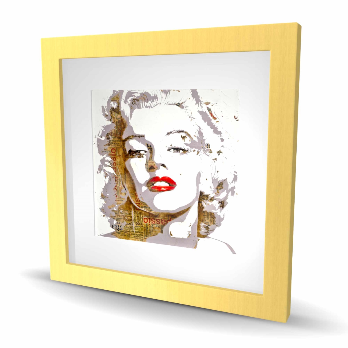 C1FM1616PJED8B 16 x 16 in. Marilyn Monroe Typography Print - Red Retro Framed Decor