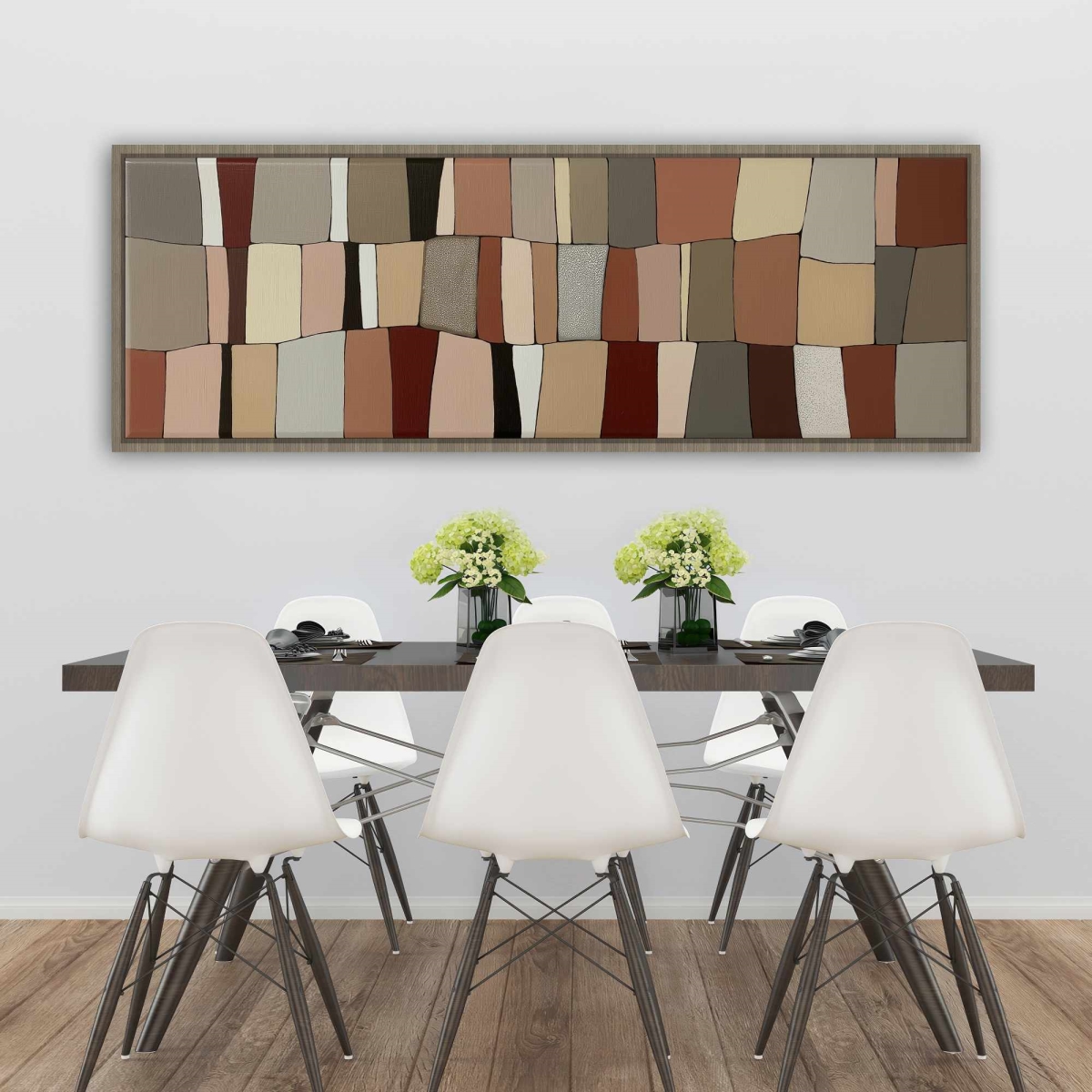C1FC2060U2MJEV 20 x 60 in. Patches - Abstract Illustrative Framed Canvas for Home Decor