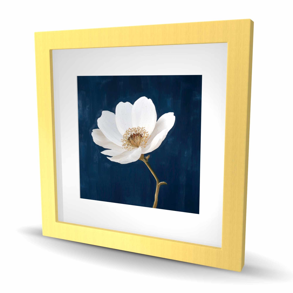 C1FM16169AI99C 16 x 16 in. Crooked Branch - Beige Floral Botanical Framed Print - Decor
