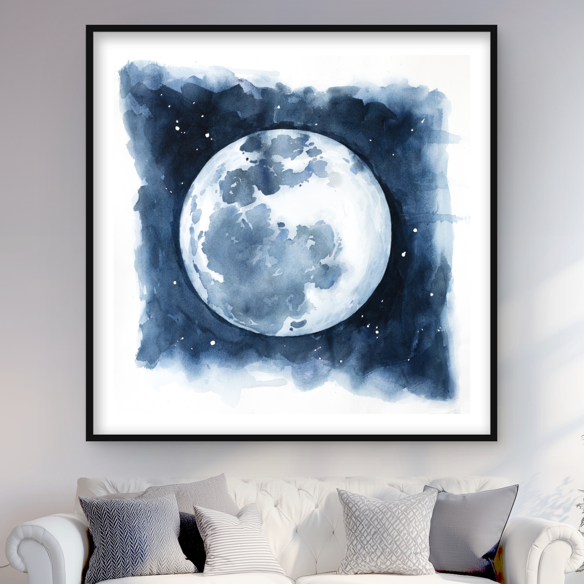 C1FM4848G9MGDA 48 x 48 in. Bedroom Satellite View Print - Framed Matted Earth Decor
