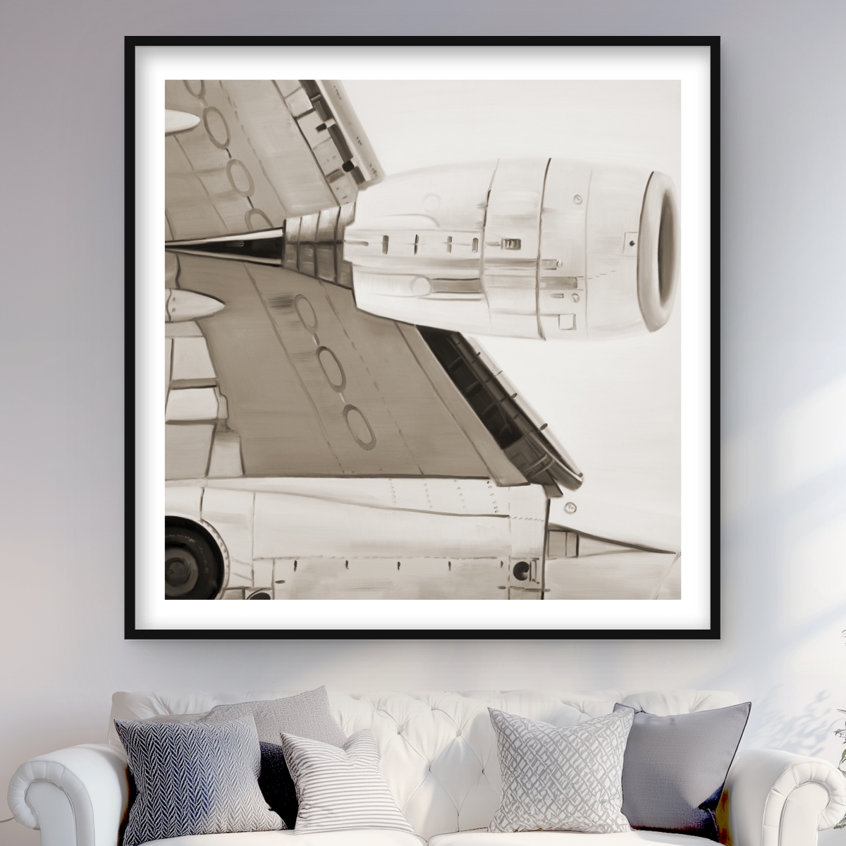 C1FM4848TP5Z25 48 x 48 in. Underside - Industrial Man Cave Framed Matted Print Decor