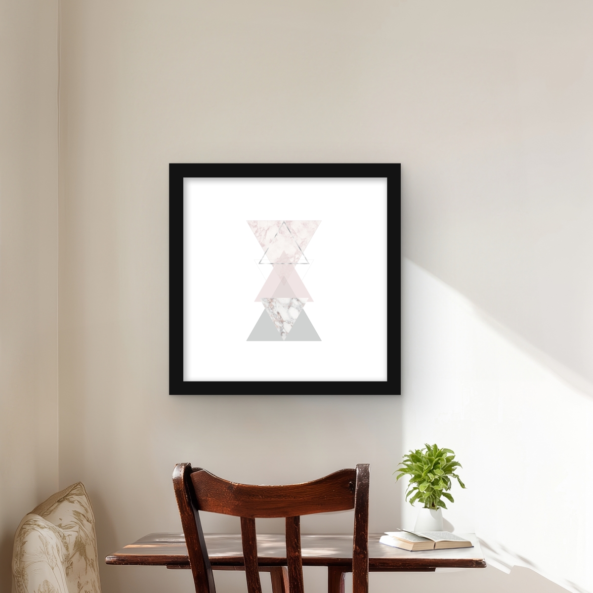 C1FM1616KU0V76 16 x 16 in. Geometric Art - Shapes Patterns Framed Matted Print Decor