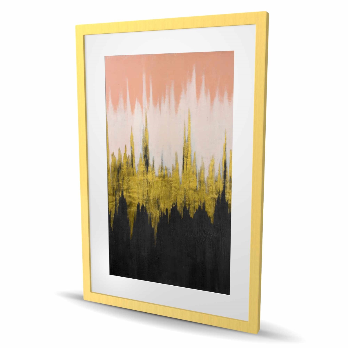 C1FM24363U7TCF 24 x 36 in. Abstract Zigzag - Black Contemporary Framed Matted Print