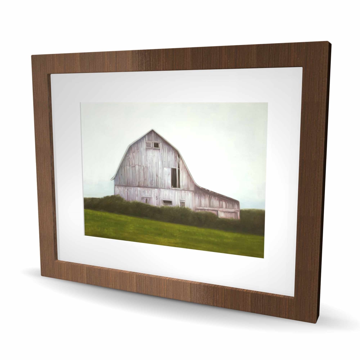 C1FM1620IIN68O 16 x 20 in. Rustic Barn - Red Framed Matted Print for Home Decor