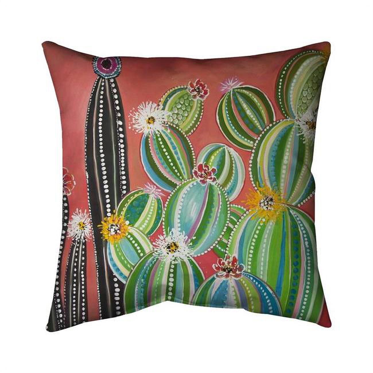 16 x 16 in. Rainbow Cactus-Double Sided Print Outdoor Pillow Cover