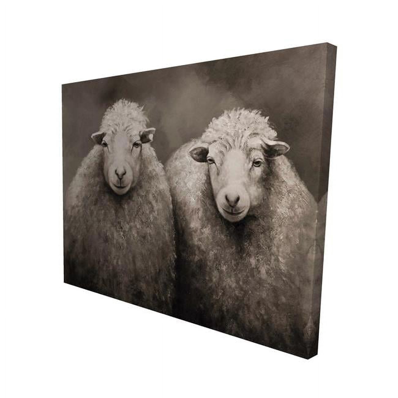 16 x 20 in. Sheep Sepia-Print on Canvas