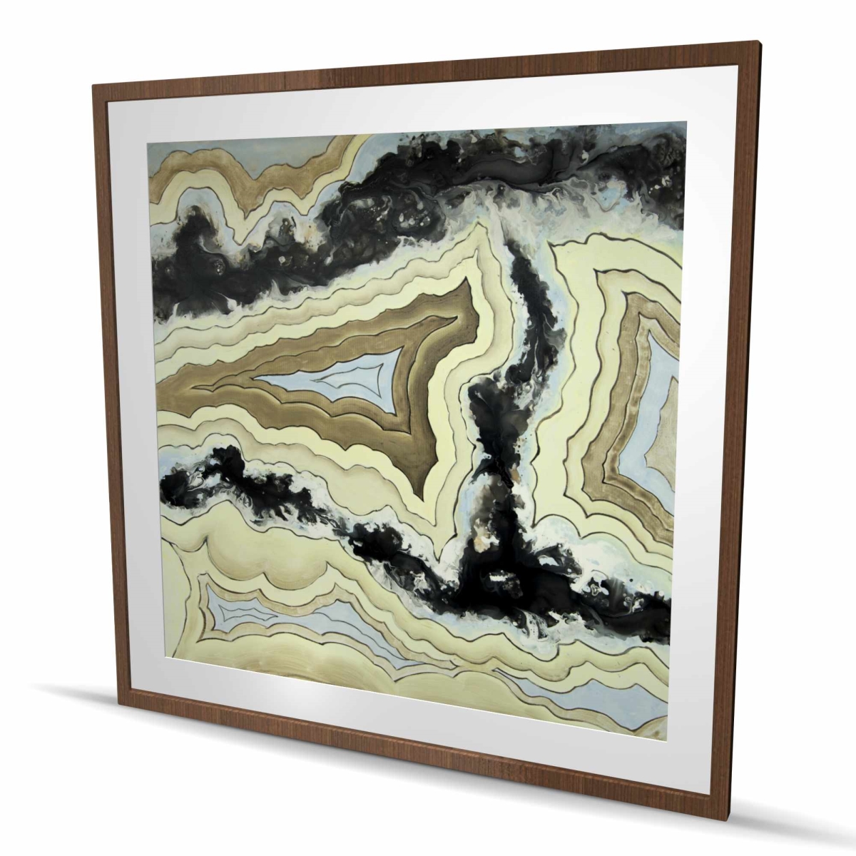 C1FM4848Z01Q1F 48 x 48 in. Lace Agate - Modern Framed Matted Print for Home Decor
