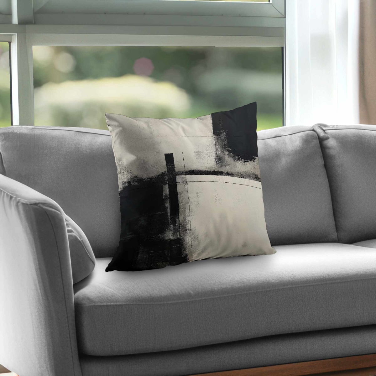 C1PT2020S1692F 20 x 20 in. Grunge Lines White Abstract Poly Twill Throw Pillow Insert