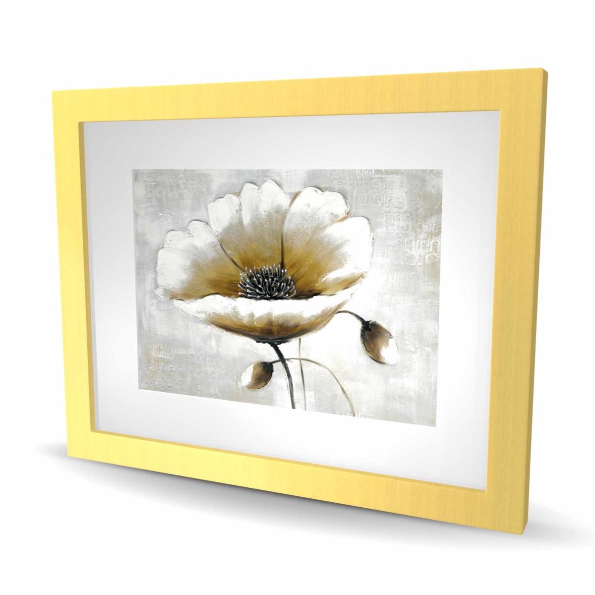 C1FM1620QKE4XB 16 x 20 in. Modern Beige Flower - Framed Matted Floral Print for Decor