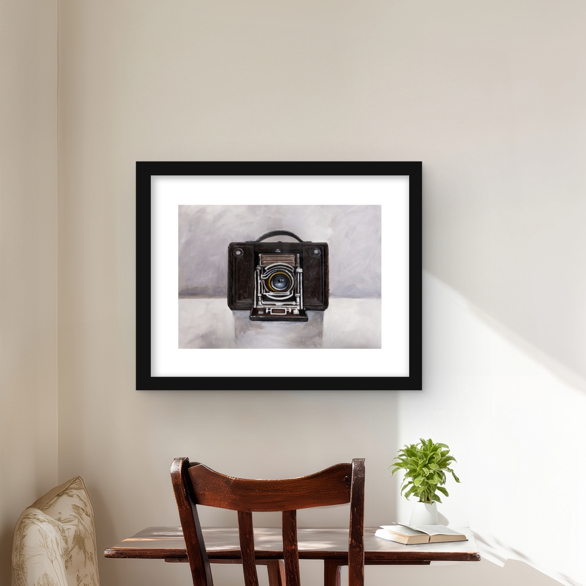 C1FM1620CAPQ5X 16 x 20 in. Old Camera Framed Matted Print - Man Cave Home Decor