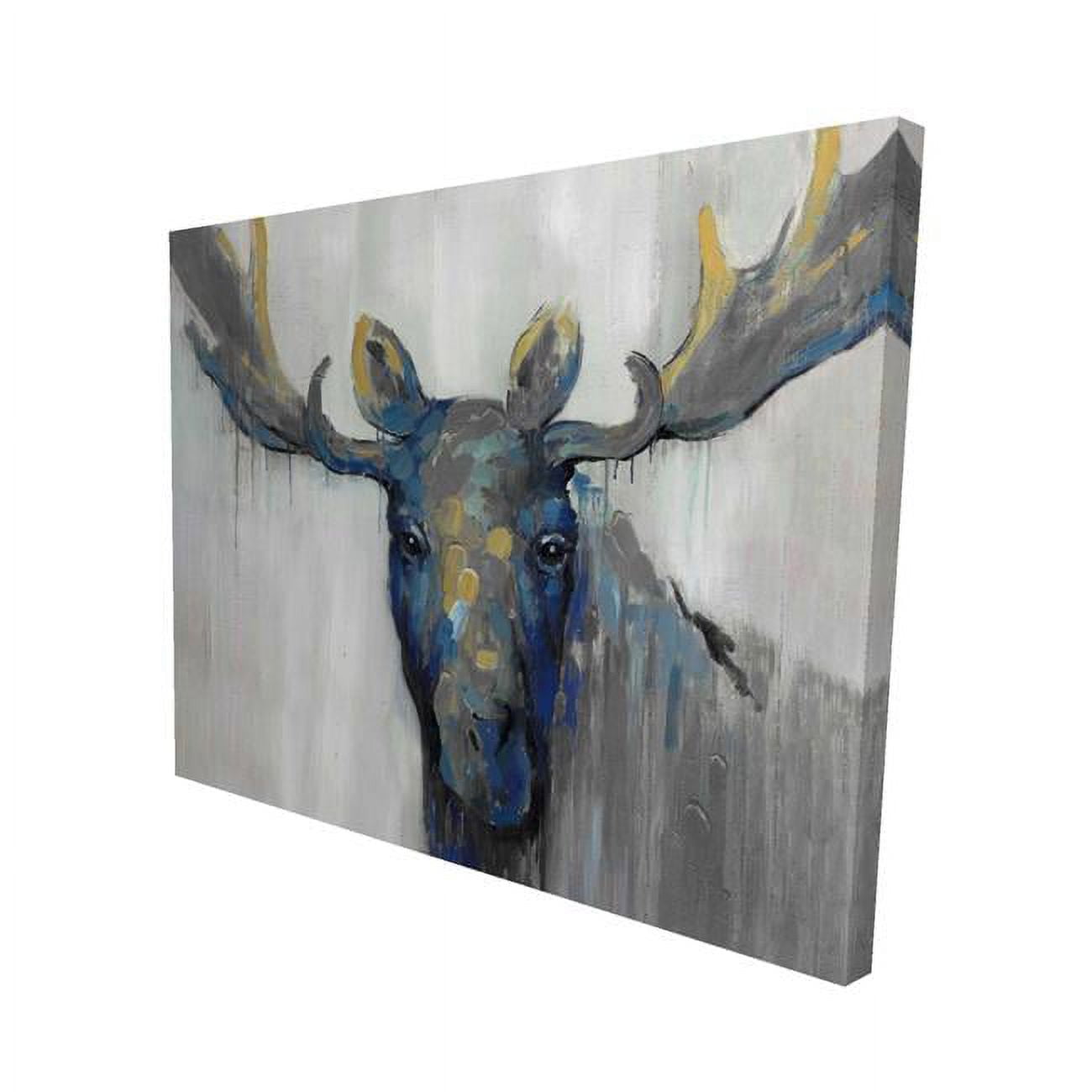 16 x 20 in. Blue Moose-Print on Canvas
