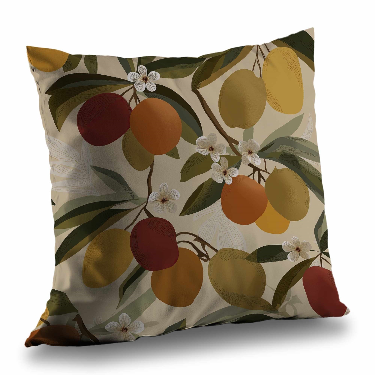 C1PC2626J1KQ0Y 26 x 26 in. Blooming Branches - Orange Floral Poly Twill Throw for Decor
