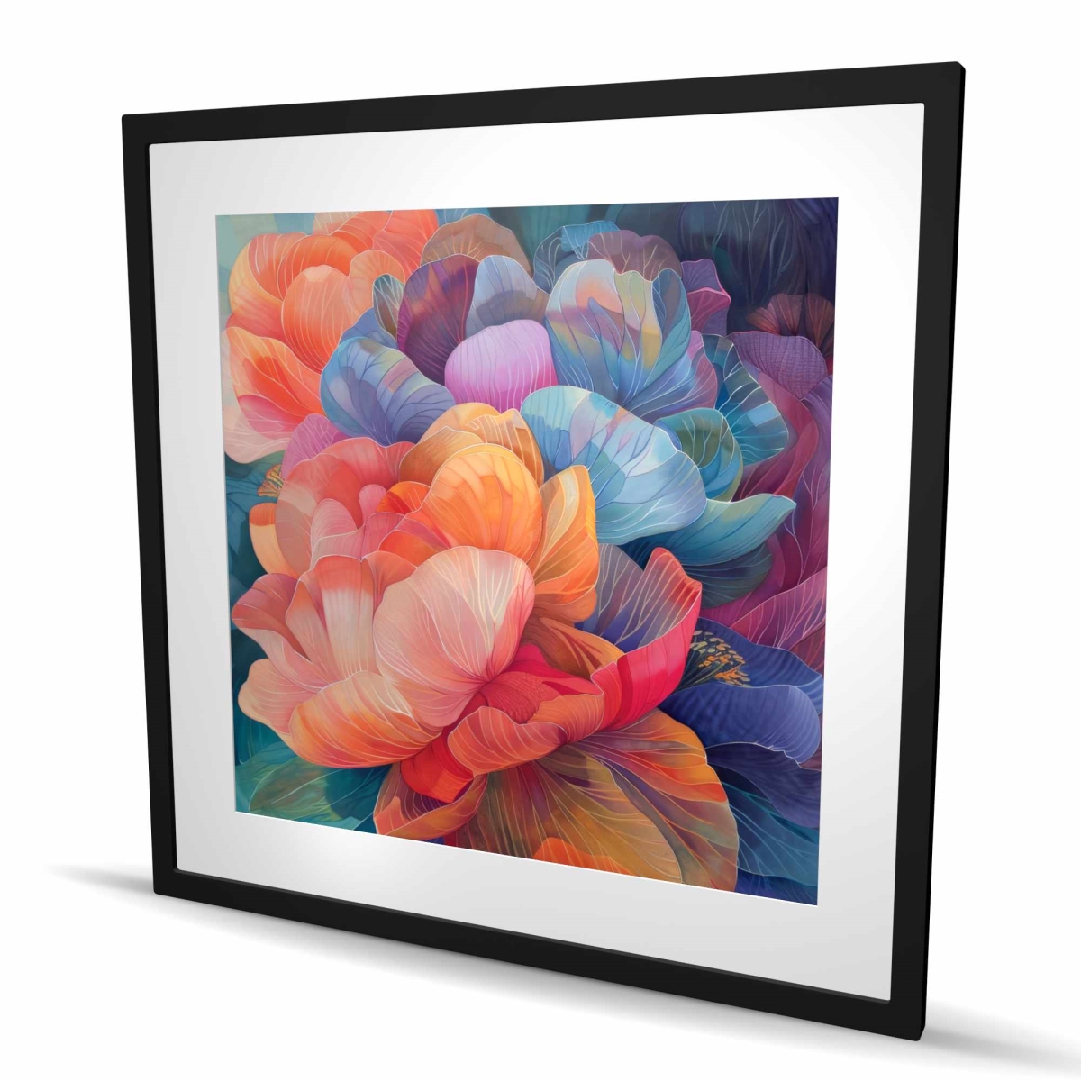 C1FM3636AXQPYV 36 x 36 in. The Opening - Blue Framed Matted Print for Home Decor