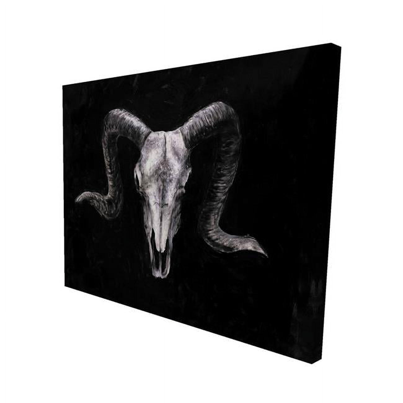 16 x 20 in. Ram Skull Grunge Style-Print on Canvas