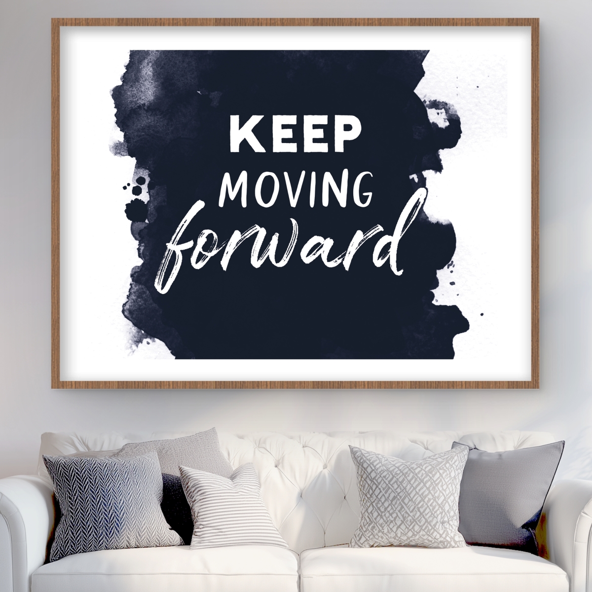 C1FM36483D20Z6 36 x 48 in. Keep Moving Forward - Spiritual Blue Framed Matted Print