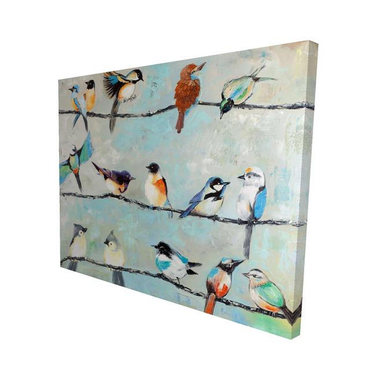 16 x 20 in. Small Colorful Birds-Print on Canvas