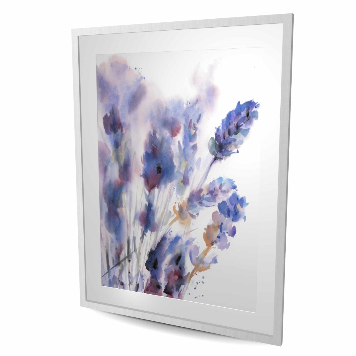 C1FM3648KPKE1L 36 x 48 in. Watercolor Lavender Flowers Print - Framed Home Decor Art