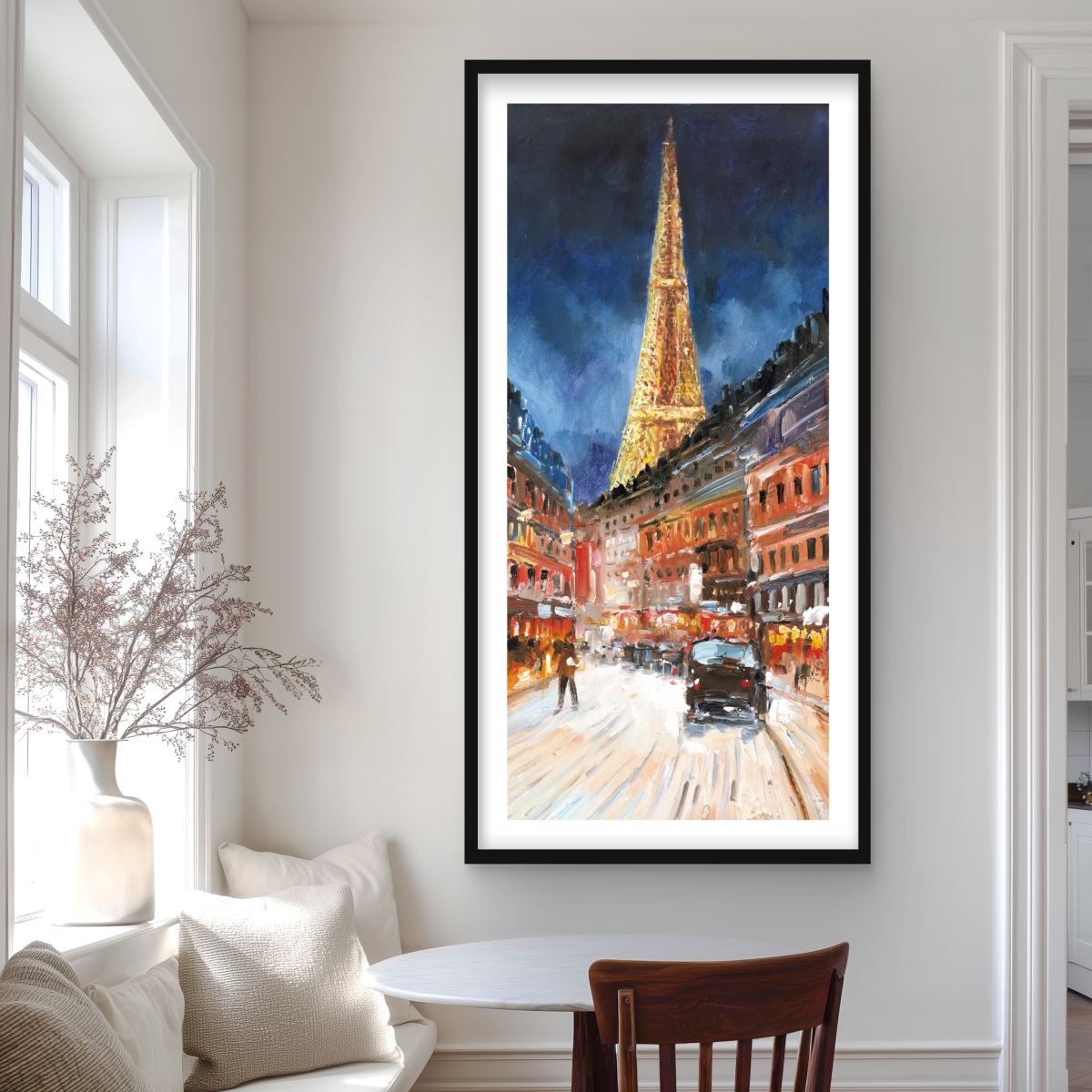 C1FM244852VL0D 24 x 48 in. Illuminated Paris - Framed Matted Print for Home Decor