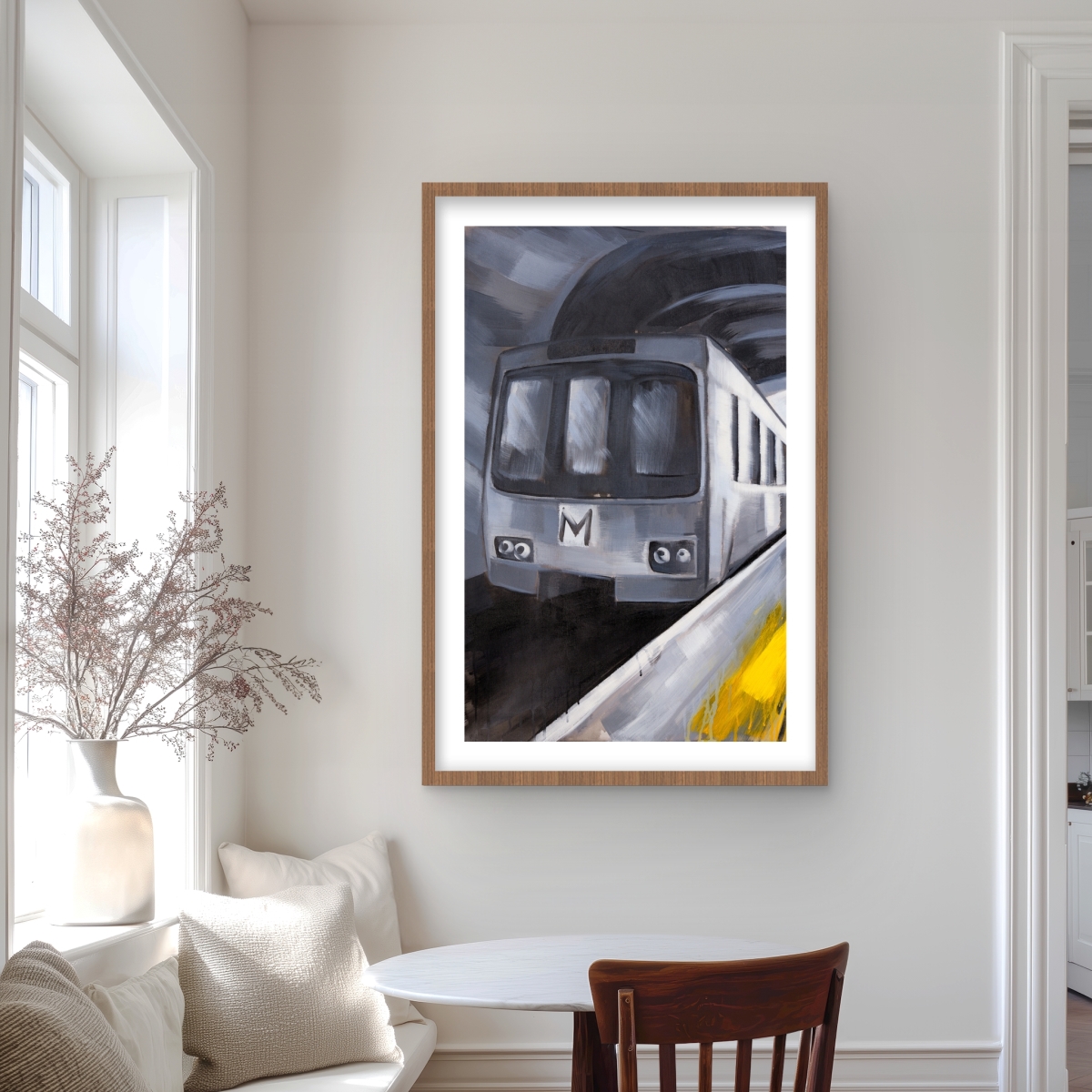 C1FM24362OBBEM 24 x 36 in. Subway Train Office Framed Matted Print for Home Decor