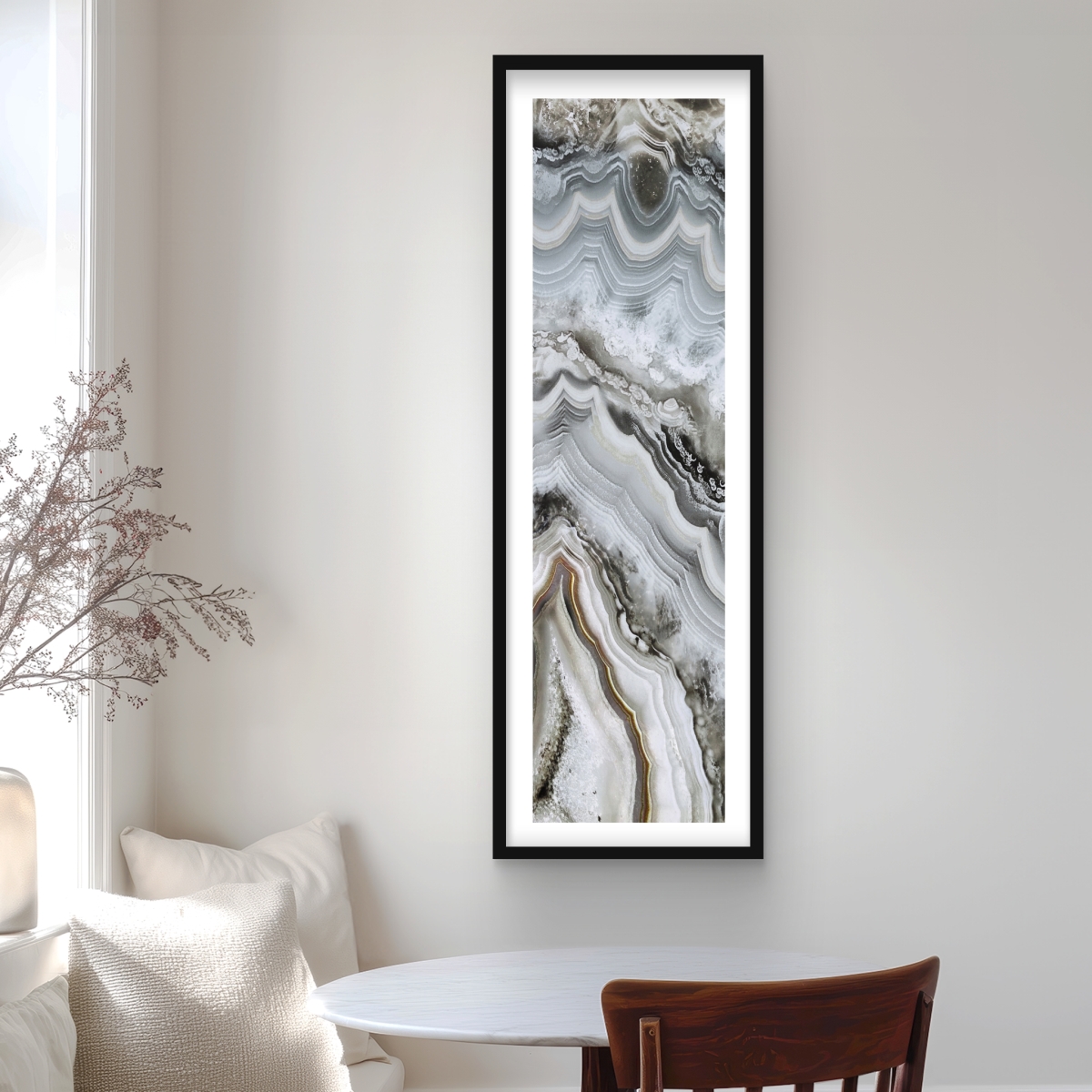 C1FM1648IISHDG 16 x 48 in. Abstract Geode - Hyperrealist Livingroom Framed Print Decor