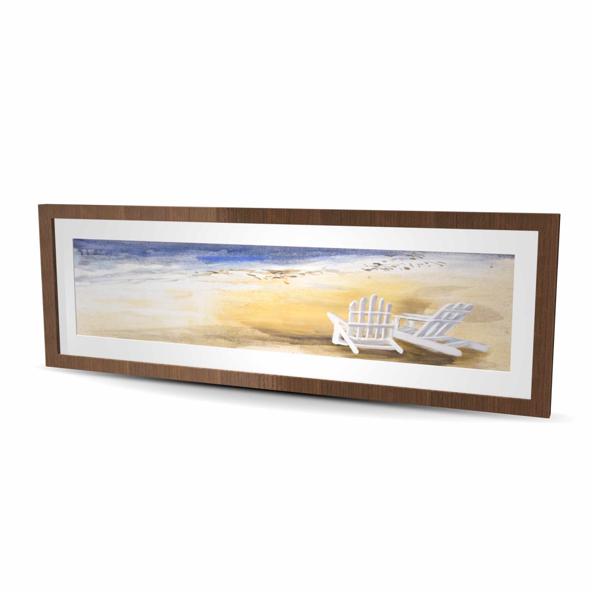 C1FM1648JCZHUR 16 x 48 in. Day At the Beach - Framed Matted Print for Home Decor
