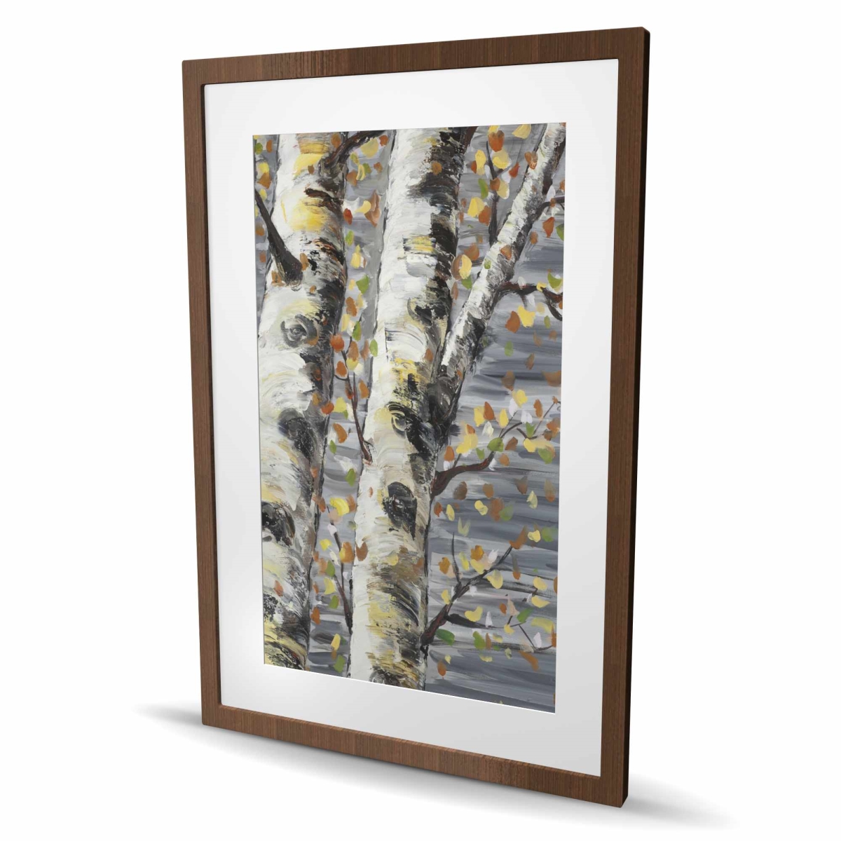 C1FM24368U60FA 24 x 36 in. Budding White Birches - Contemporary Gray Framed Print Decor