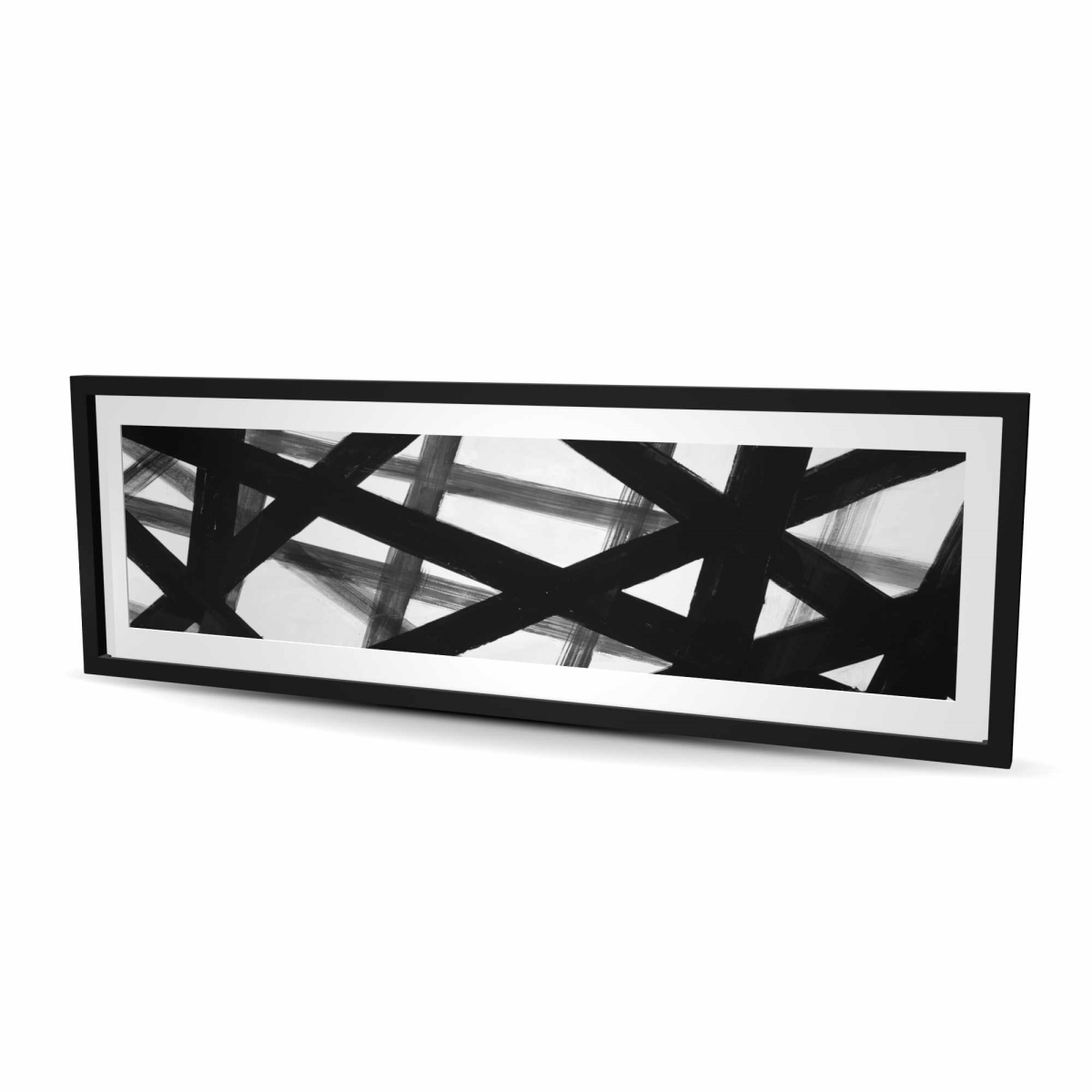 C1FM20601G00A7 20 x 60 in. Abstract Bold Lines - White Abstract Framed Print for Decor