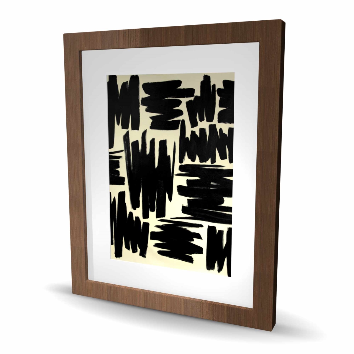 C1FM1620D2KJ0H 16 x 20 in. Deconstructed Stripes - Abstract Black Framed Matted Print