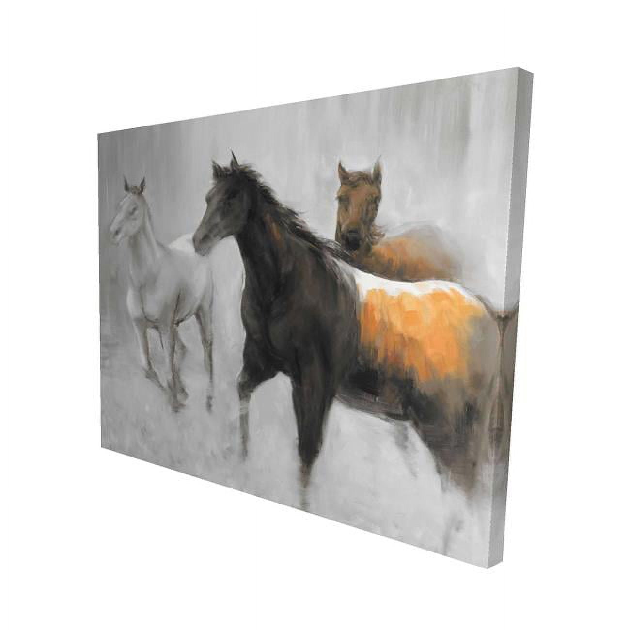 16 x 20 in. Abstract Herd of Horses-Print on Canvas