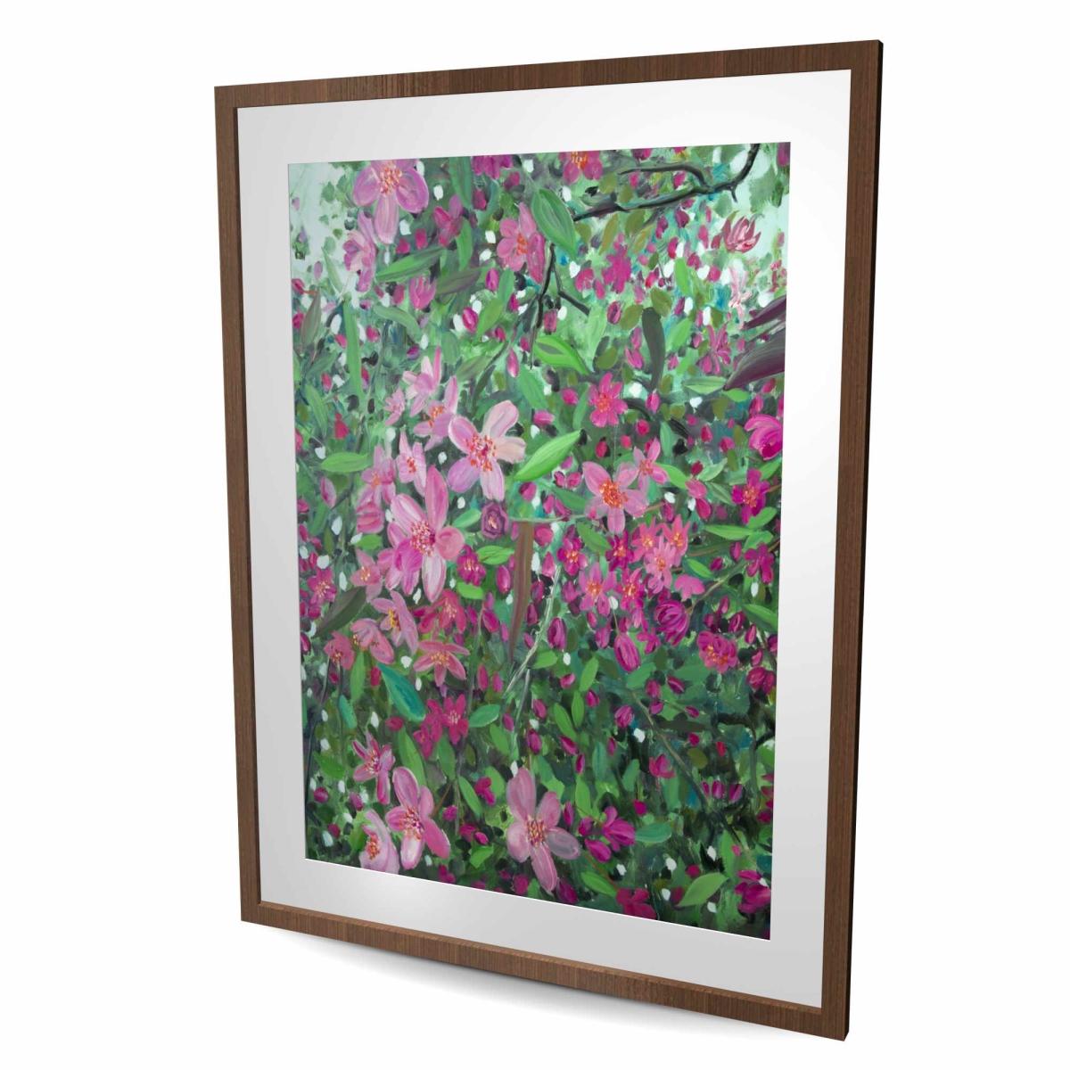 C1FM364838LHA8 36 x 48 in. Cherry Tree Blooming - Framed Matted Print for Bedroom Decor