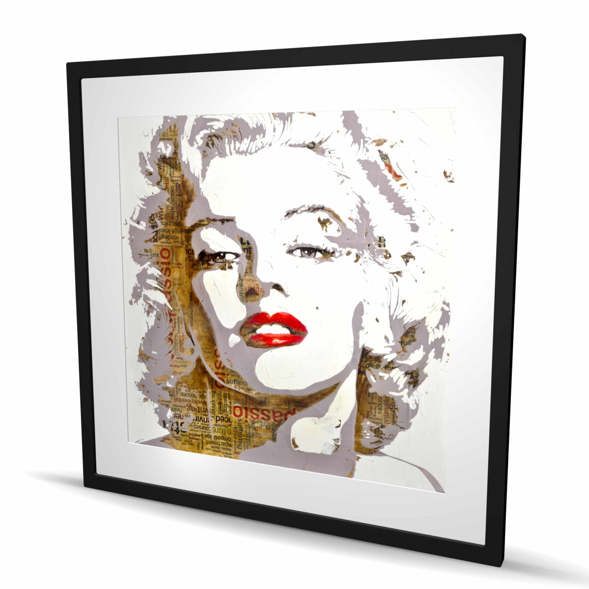 C1FM363659CGMQ 36 x 36 in. Marilyn Monroe Typography Print - Romantic Framed Decor