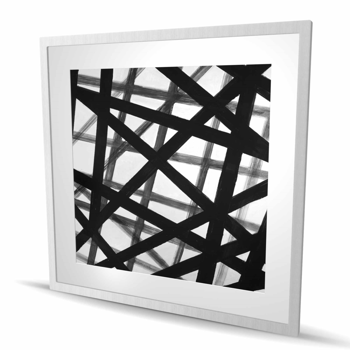 C1FM3636X50Q75 36 x 36 in. Abstract Bold Lines - Framed Matted Print for Home Decor