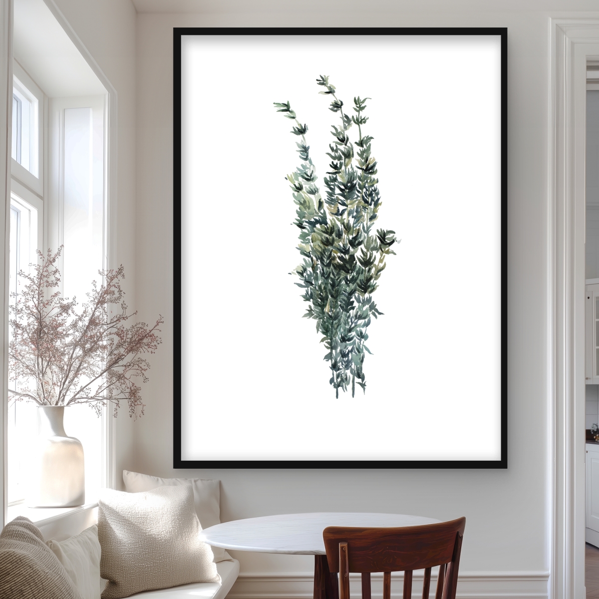 C1FM36487P2QZV 36 x 48 in. Thyme Leaves Bundle - Gastronomy Kitchen Framed Print Decor
