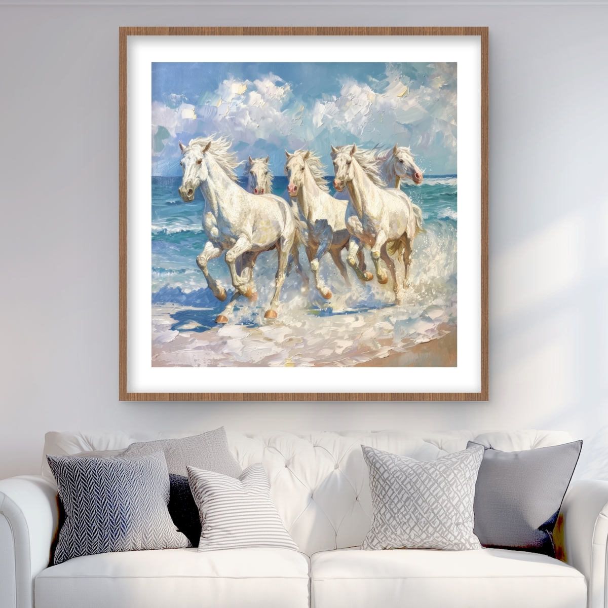 C1FM3636IB2SBP 36 x 36 in. Spatter - Blue Framed Matted Print for Home Decor