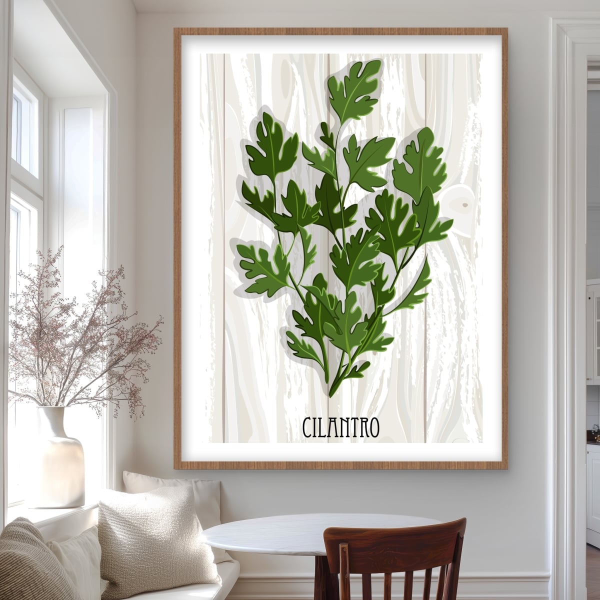 C1FM3648UPHUUV 36 x 48 in. Cilantro on Wood - Illustrative Kitchen Framed Print Decor