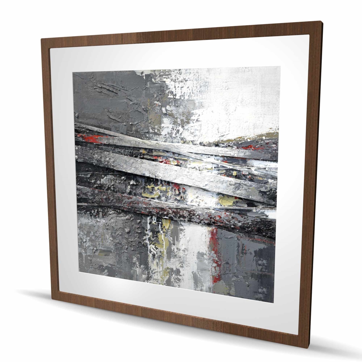 C1FM36367IUJKW 36 x 36 in. Industrial & Texturized Abstract Stripes - Framed Print