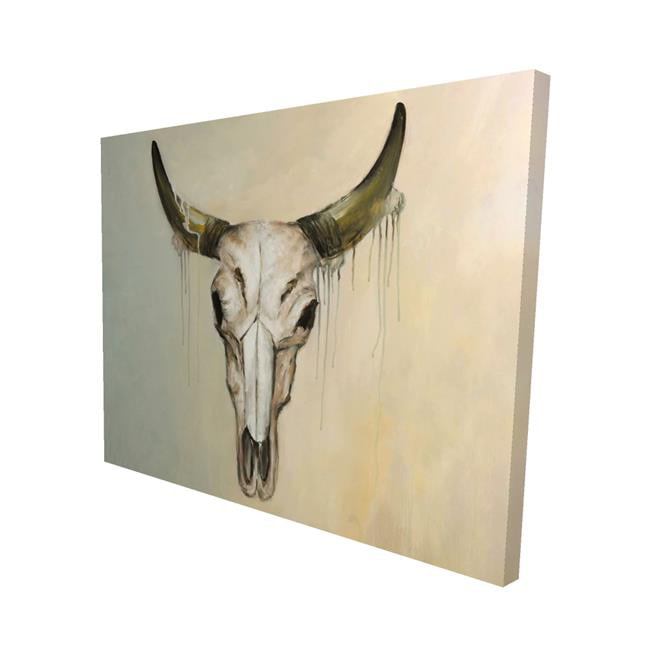 16 x 20 in. Color Fading Bull Skull-Print on Canvas