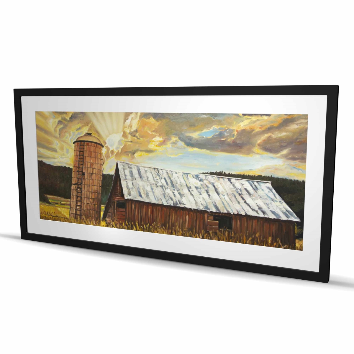 C1FM2448D1WYCF 24 x 48 in. Hay Barn - Rustic Architecture Matted Print for Home Decor