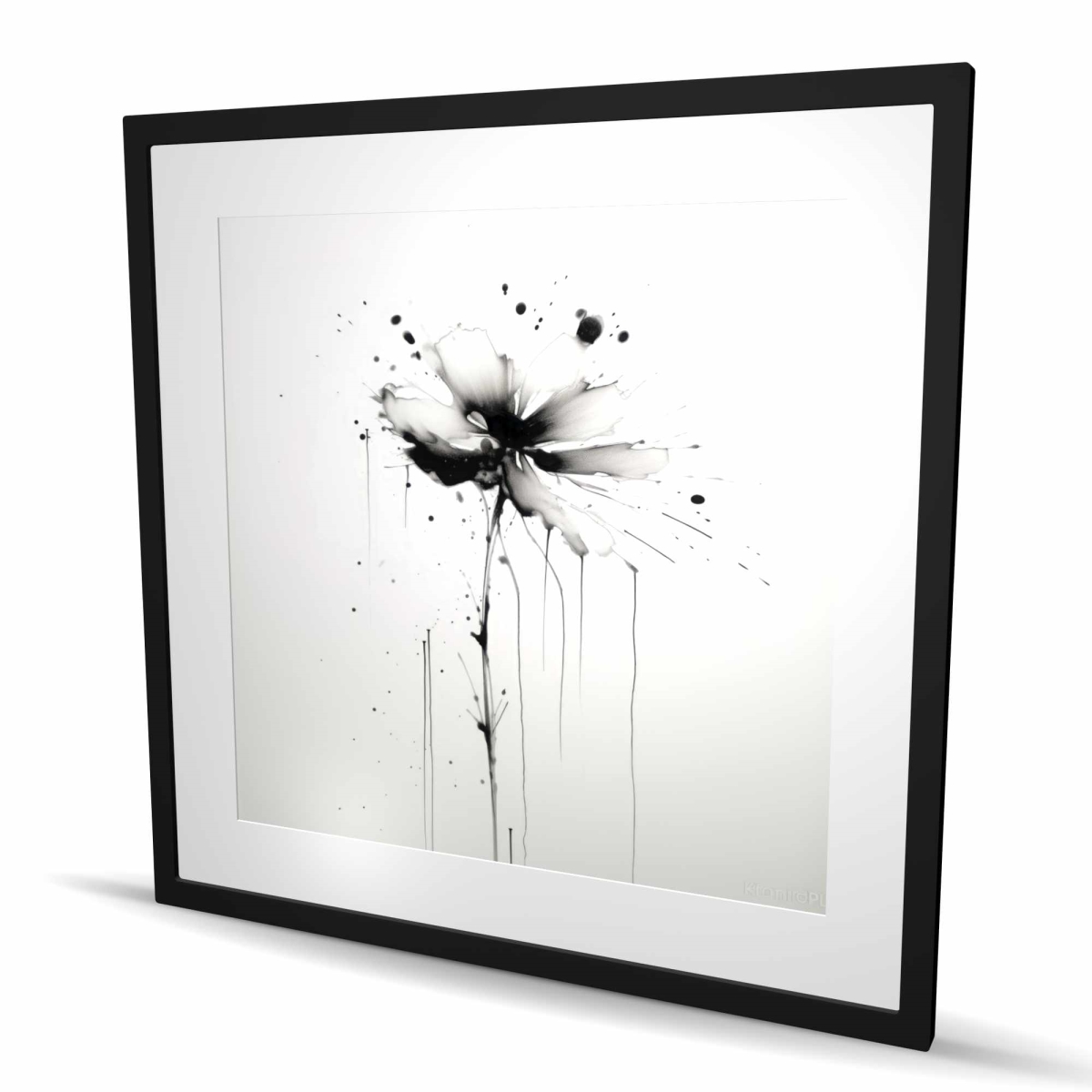 C1FM3636T6C5QL 36 x 36 in. Exploding Flower - Black Framed Matted Print for Home Decor