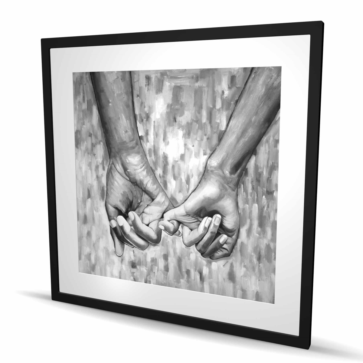 C1FM3636TH5JST 36 x 36 in. Connected - Monochrome Bedroom Framed Matted Print Decor