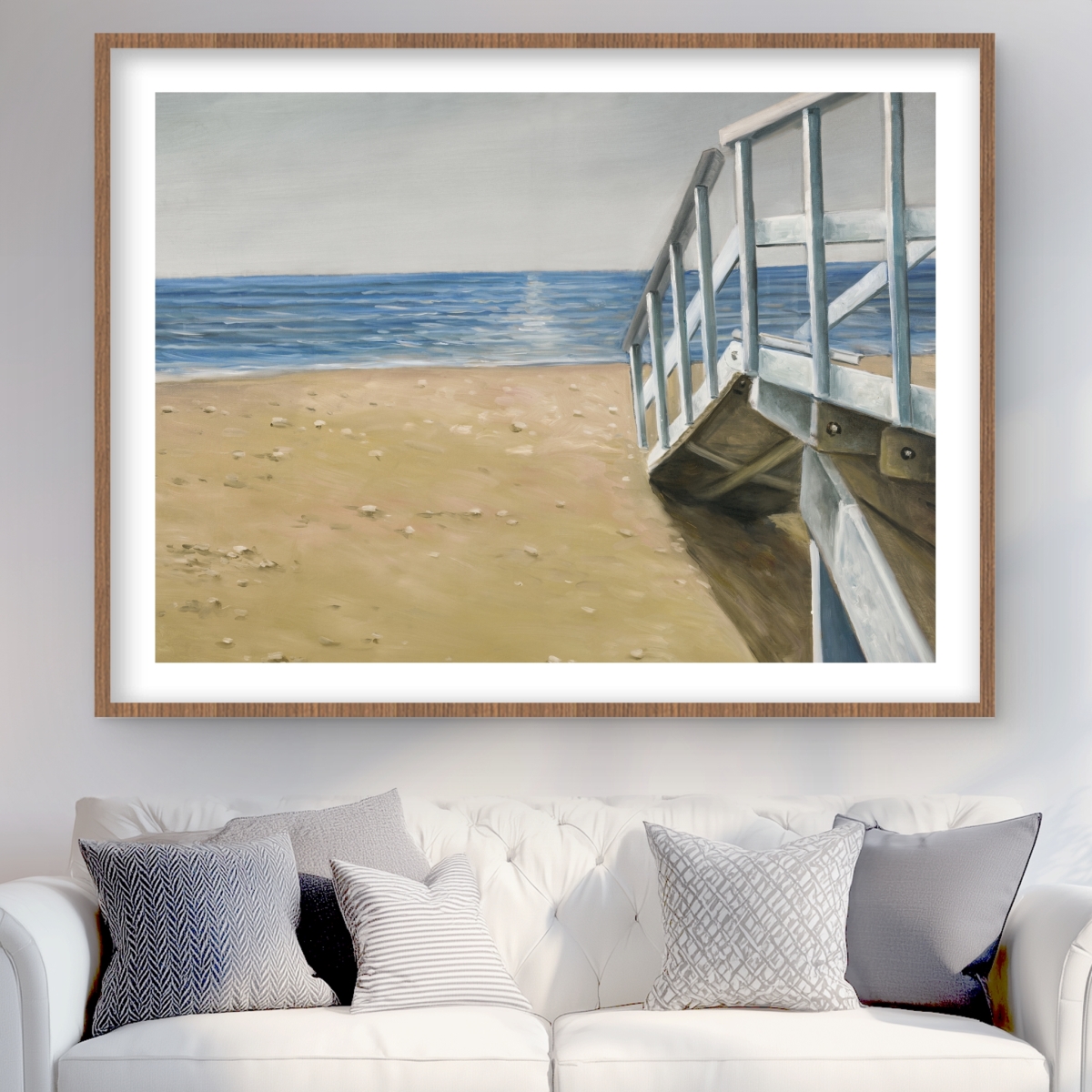 C1FM3648LVFKMS 36 x 48 in. Seaside Landscape - Blue Bathroom Framed Matted Print Decor