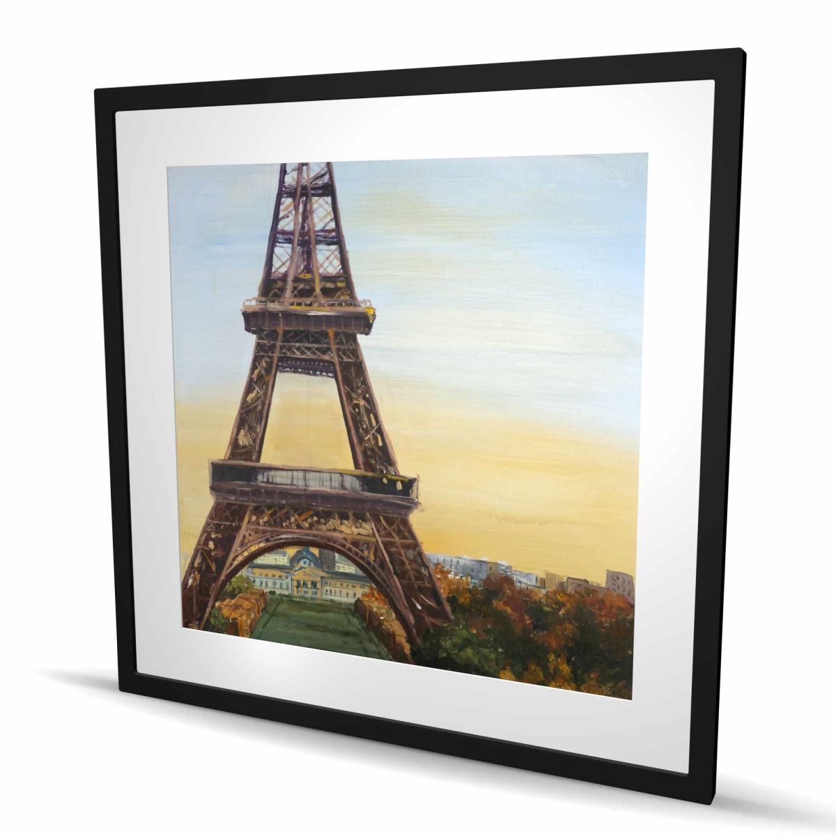 C1FM3636RIVDDY 36 x 36 in. Eiffel Tower by Dawn - Romantic Landscapes Framed Print
