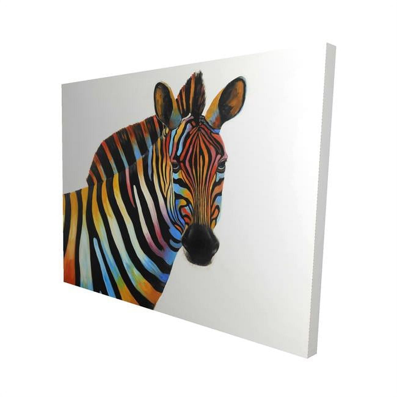 16 x 20 in. Colorful Profile View of A Zebra-Print on Canvas