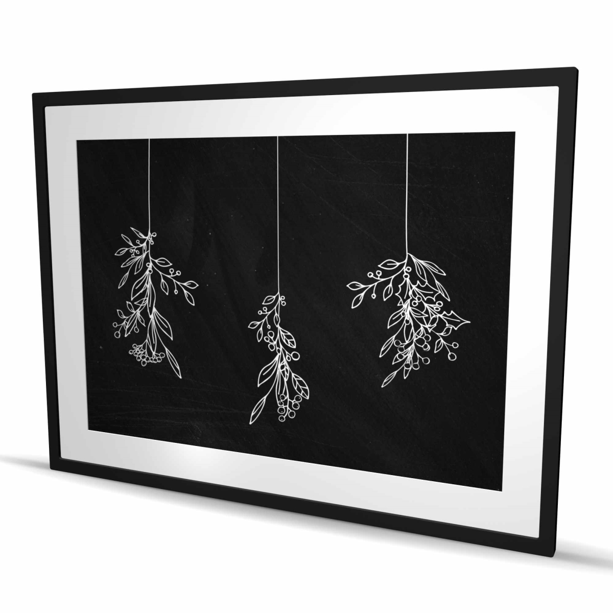 C1FM3648PS6CGU 36 x 48 in. Mistletoe - Holidays Botanical Framed Matted Print for Decor