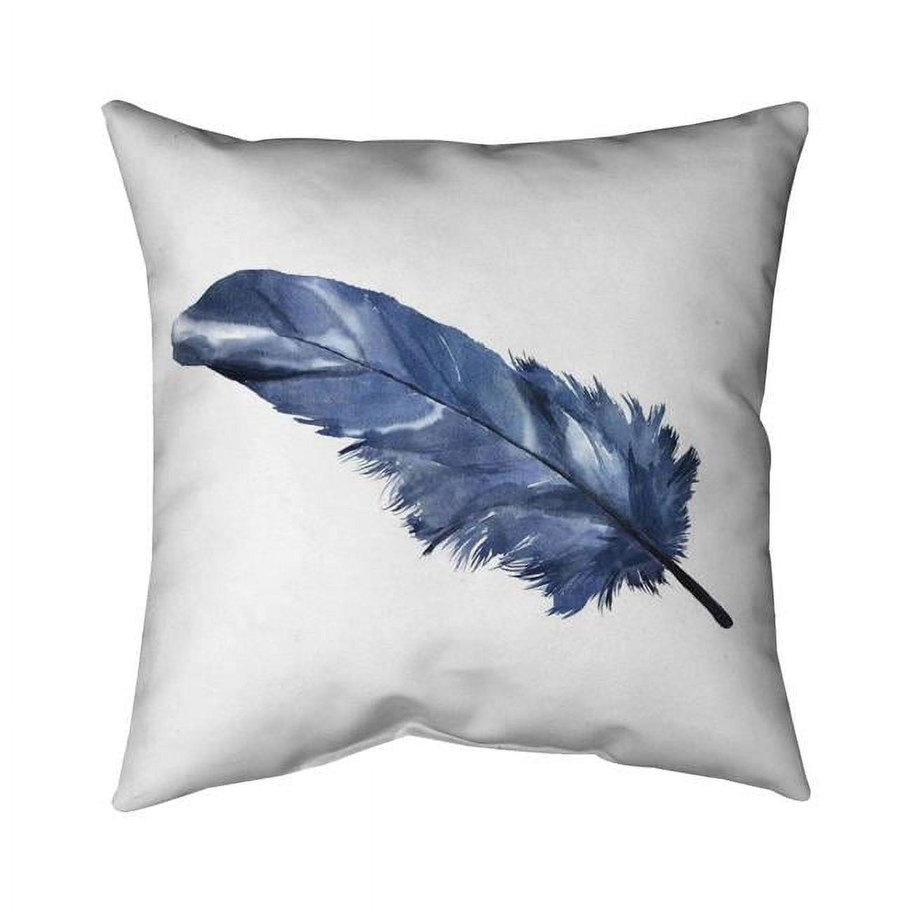 18 x 18 in. Blue Feather-Double Sided Print Outdoor Pillow Cover