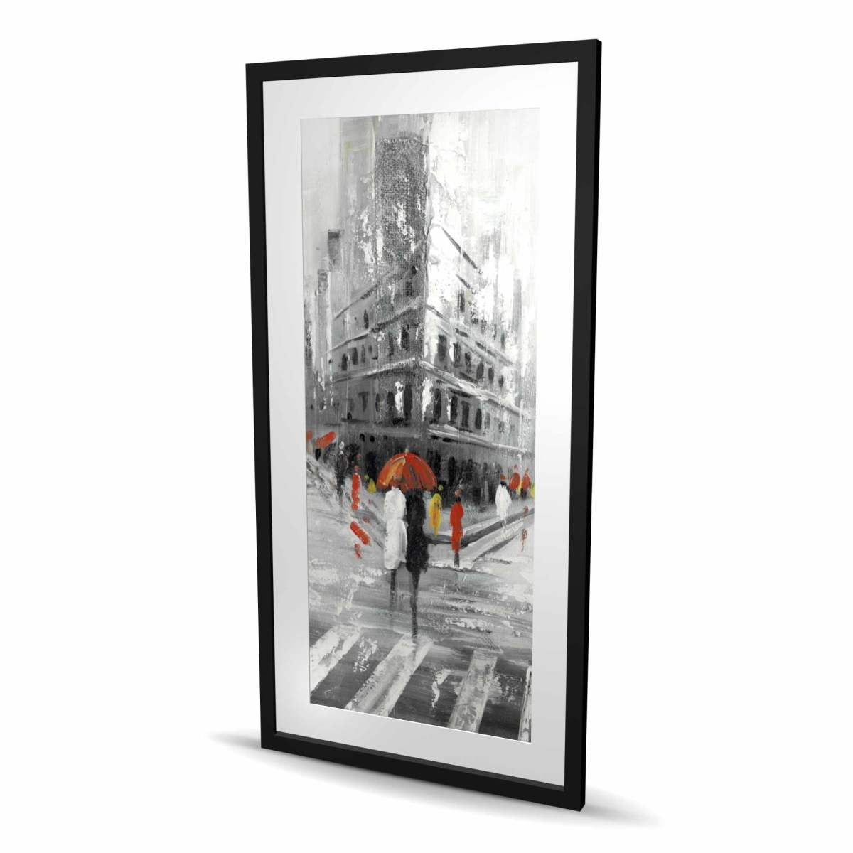 C1FM2448UETYEE 24 x 48 in. Grayish Flatiron Building Print - Gray Framed Matted Decor