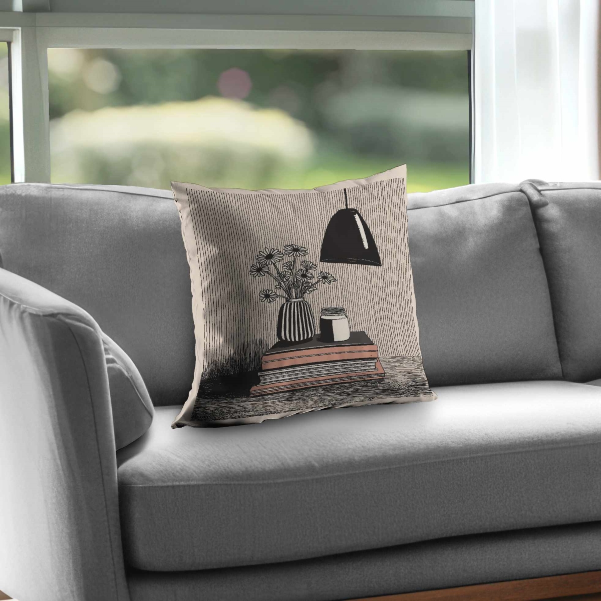 C1PC1818YF4M1O 18 x 18 in. On Top Beige Still Life Poly Twill Throw - Home Decor Accent
