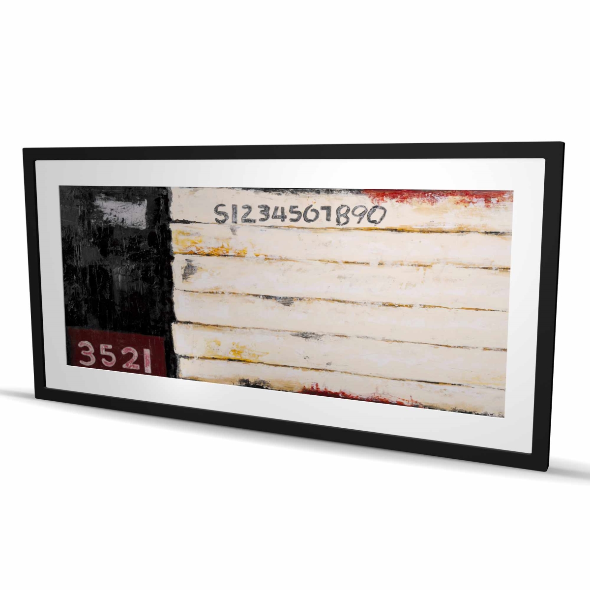C1FM2448IESO7U 24 x 48 in. Wood Looking Art with Numbers - Modern Abstract Framed Print