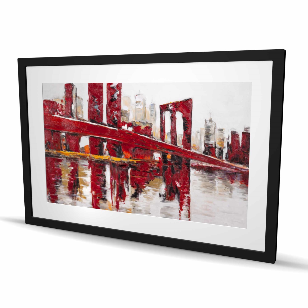 C1FM2436X9ILAB 24 x 36 in. Abstract & Industrial Red Bridge - Man Cave Framed Print