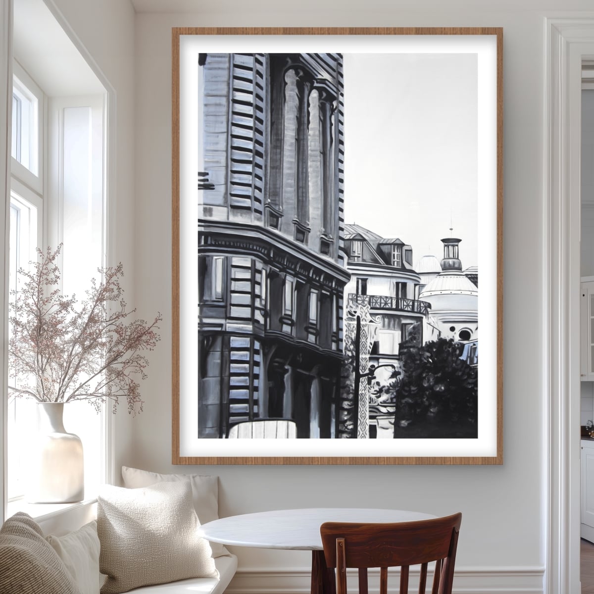 C1FM36481S9D4E 36 x 48 in. Historic Downtown Black Framed Matted Print - Home Decor
